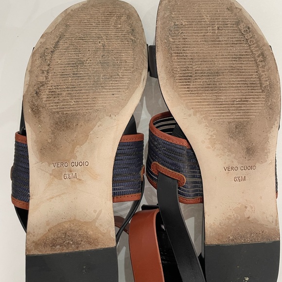 Bcbg gladiator sandals brown black and navy size 6 1/2 - Picture 7 of 7